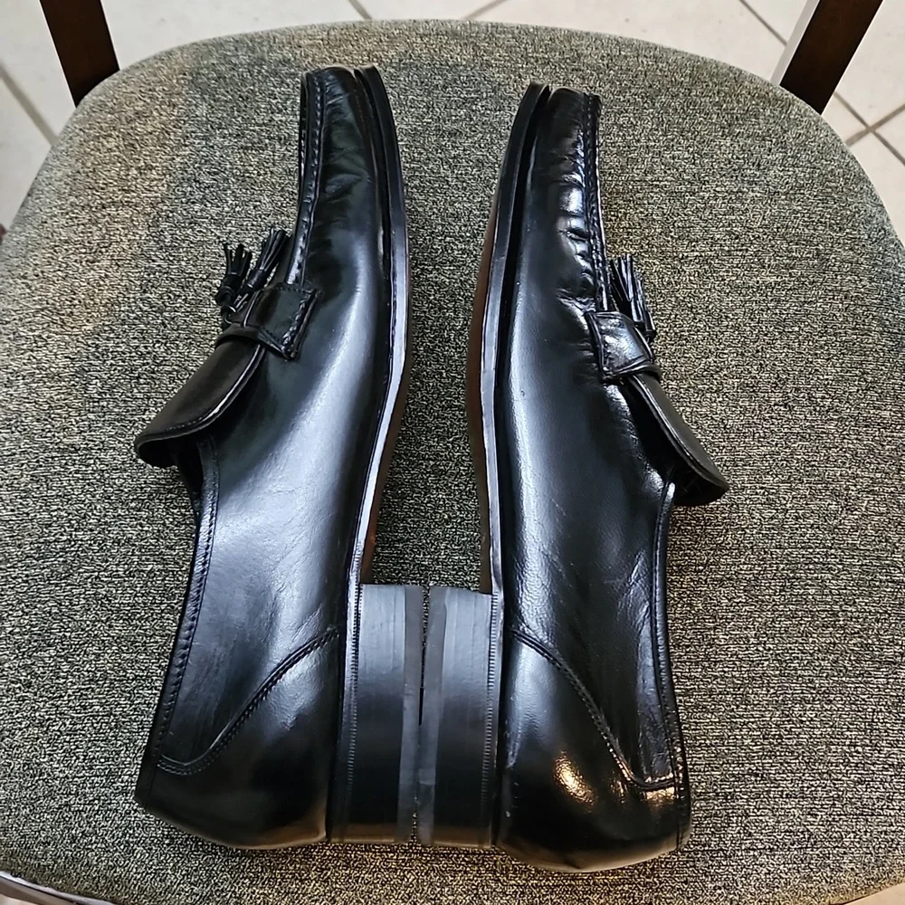 Florsheim Como Tassel Dress Shoes Men 13B Black Leather